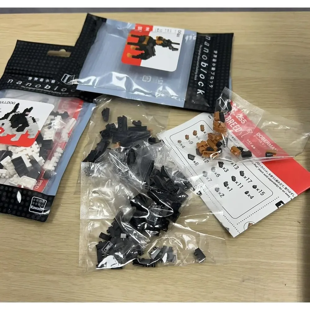 Doberman / French Bulldog Dog Nanoblock Micro Sized Building Block Construction